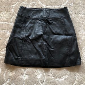 Free People Black Leather Skirt